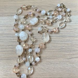 Blush and White Beaded Necklace